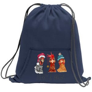 Cute Chickens Christmas Christmas Farm Animal Funny Holiday  Sweatshirt Cinch Pack Bag