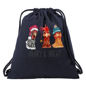 Cute Chickens Christmas Christmas Farm Animal Funny Holiday  Drawstring Bag