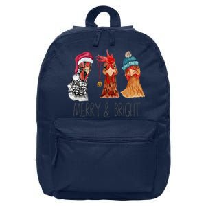 Cute Chickens Christmas Christmas Farm Animal Funny Holiday  16 in Basic Backpack