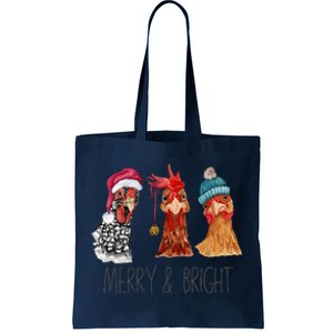 Cute Chickens Christmas Christmas Farm Animal Funny Holiday  Tote Bag