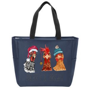 Cute Chickens Christmas Christmas Farm Animal Funny Holiday  Zip Tote Bag