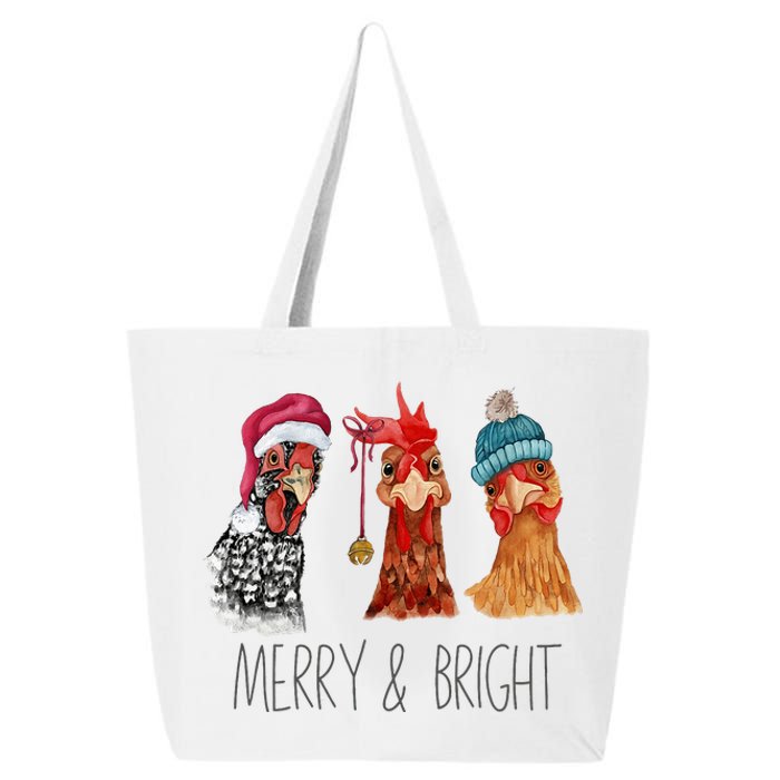 Cute Chickens Christmas Christmas Farm Animal Funny Holiday  25L Jumbo Tote