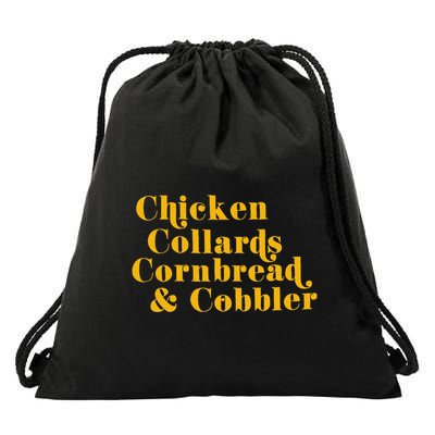 Chicken Collards Cornbread & Cobbler Drawstring Bag