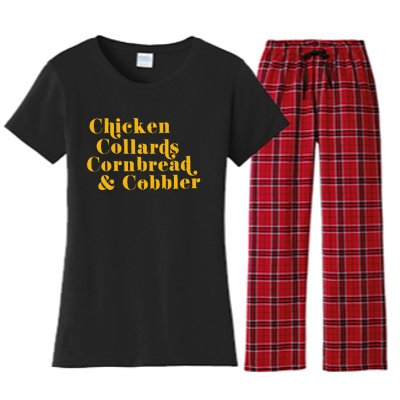 Chicken Collards Cornbread & Cobbler Women's Flannel Pajama Set