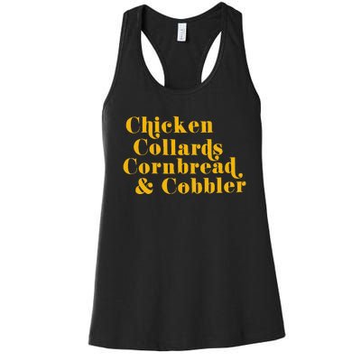 Chicken Collards Cornbread & Cobbler Women's Racerback Tank