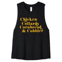 Chicken Collards Cornbread & Cobbler Women's Racerback Cropped Tank