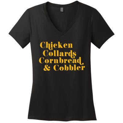 Chicken Collards Cornbread & Cobbler Women's V-Neck T-Shirt