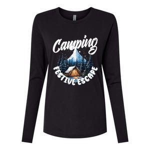 Camping Christmas Camper Camping Lover Gift Womens Cotton Relaxed Long Sleeve T-Shirt