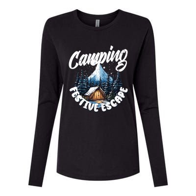 Camping Christmas Camper Camping Lover Gift Womens Cotton Relaxed Long Sleeve T-Shirt