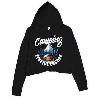 Camping Christmas Camper Camping Lover Gift Crop Fleece Hoodie