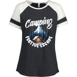 Camping Christmas Camper Camping Lover Gift Enza Ladies Jersey Colorblock Tee