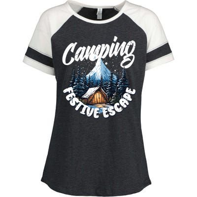 Camping Christmas Camper Camping Lover Gift Enza Ladies Jersey Colorblock Tee