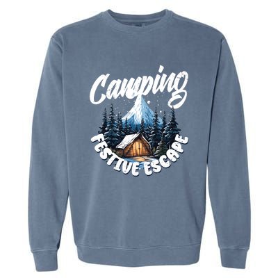 Camping Christmas Camper Camping Lover Gift Garment-Dyed Sweatshirt