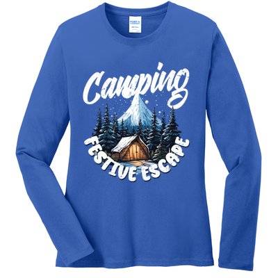 Camping Christmas Camper Camping Lover Gift Ladies Long Sleeve Shirt