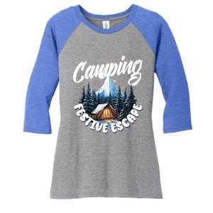 Camping Christmas Camper Camping Lover Gift Women's Tri-Blend 3/4-Sleeve Raglan Shirt