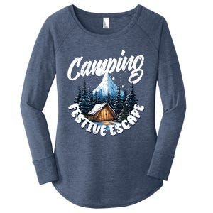 Camping Christmas Camper Camping Lover Gift Women's Perfect Tri Tunic Long Sleeve Shirt