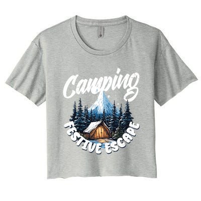 Camping Christmas Camper Camping Lover Gift Women's Crop Top Tee