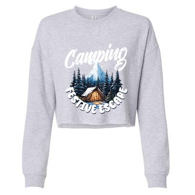 Camping Christmas Camper Camping Lover Gift Cropped Pullover Crew