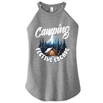 Camping Christmas Camper Camping Lover Gift Women's Perfect Tri Rocker Tank