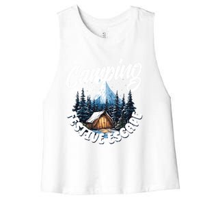 Camping Christmas Camper Camping Lover Gift Women's Racerback Cropped Tank