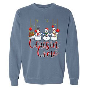 Christmas Cousin Crew Snow Team Squad Funny Xmas Pajamas Cool Gift Garment-Dyed Sweatshirt