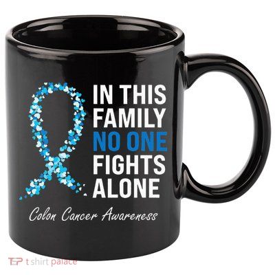 Colorectal Cancer Colon Cancer Blue Ribbon 11oz C Handle Ceramic Mug