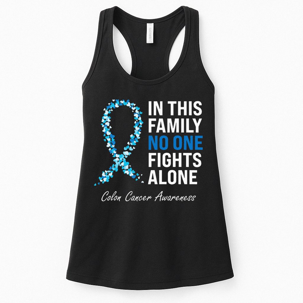 Colorectal Cancer Colon Cancer Blue Ribbon Womens Tank Top