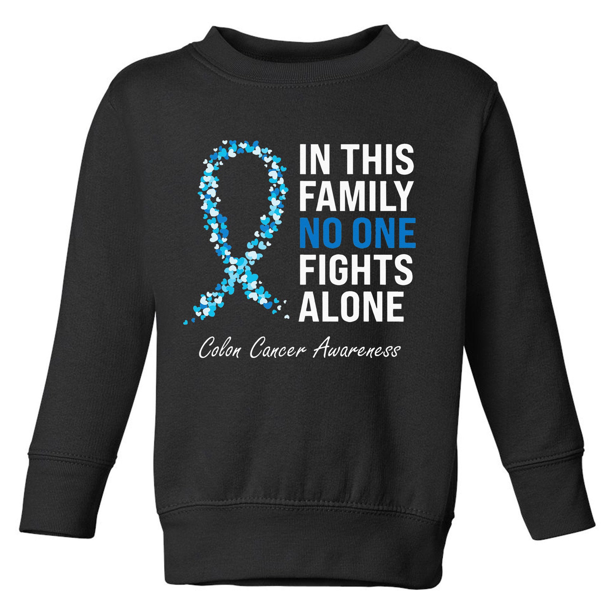Colorectal Cancer Colon Cancer Blue Ribbon Toddler Sweatshirt