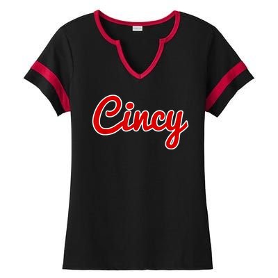 Cincy Cincinnati Ladies Halftime Notch Neck Tee