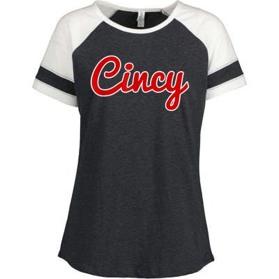 Cincy Cincinnati Enza Ladies Jersey Colorblock Tee