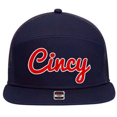 Cincy Cincinnati 7 Panel Mesh Trucker Snapback Hat