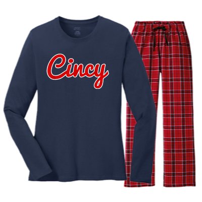 Cincy Cincinnati Women's Long Sleeve Flannel Pajama Set 