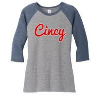 Cincy Cincinnati Women's Tri-Blend 3/4-Sleeve Raglan Shirt