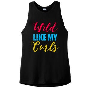 Curly Curly Curls Wild Like My Curls Wild Curls Meaningful Gift Ladies PosiCharge Tri-Blend Wicking Tank