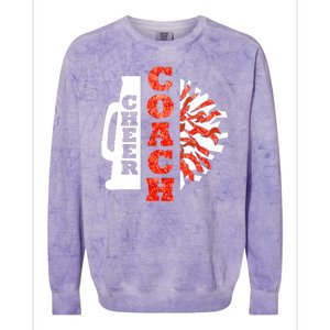 Cheer Coach Cheerleader Megaphone Pom Pom Colorblast Crewneck Sweatshirt