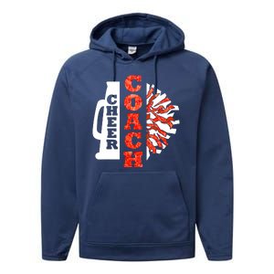 Cheer Coach Cheerleader Megaphone Pom Pom Performance Fleece Hoodie