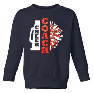 Cheer Coach Cheerleader Megaphone Pom Pom Toddler Sweatshirt