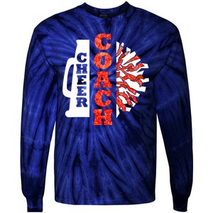 Cheer Coach Cheerleader Megaphone Pom Pom Tie-Dye Long Sleeve Shirt