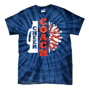 Cheer Coach Cheerleader Megaphone Pom Pom Tie-Dye T-Shirt