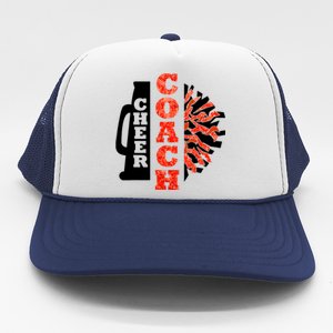 Cheer Coach Cheerleader Megaphone Pom Pom Trucker Hat