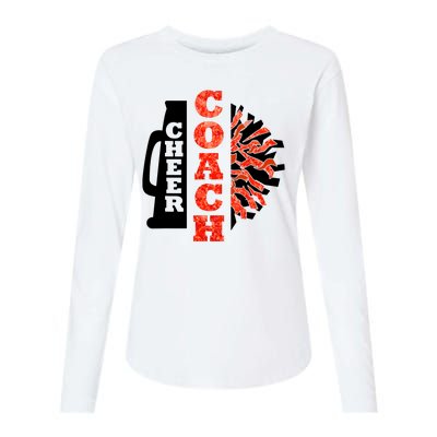 Cheer Coach Cheerleader Megaphone Pom Pom Womens Cotton Relaxed Long Sleeve T-Shirt