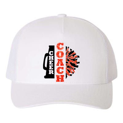 Cheer Coach Cheerleader Megaphone Pom Pom Yupoong Adult 5-Panel Trucker Hat