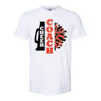 Cheer Coach Cheerleader Megaphone Pom Pom Softstyle CVC T-Shirt