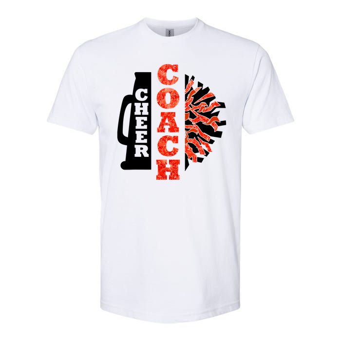 Cheer Coach Cheerleader Megaphone Pom Pom Softstyle CVC T-Shirt