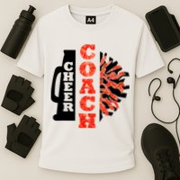Cheer Coach Cheerleader Megaphone Pom Pom Cooling Performance Crew T-Shirt