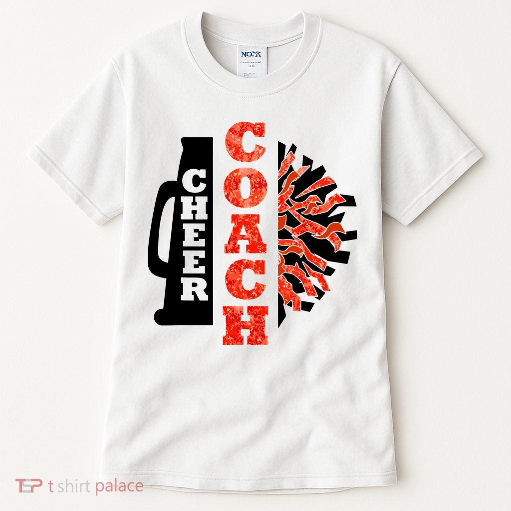 Cheer Coach Cheerleader Megaphone Pom Pom Tall T-Shirt