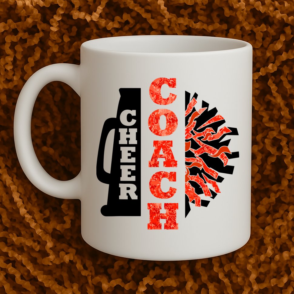 Cheer Coach Cheerleader Megaphone Pom Pom Mug