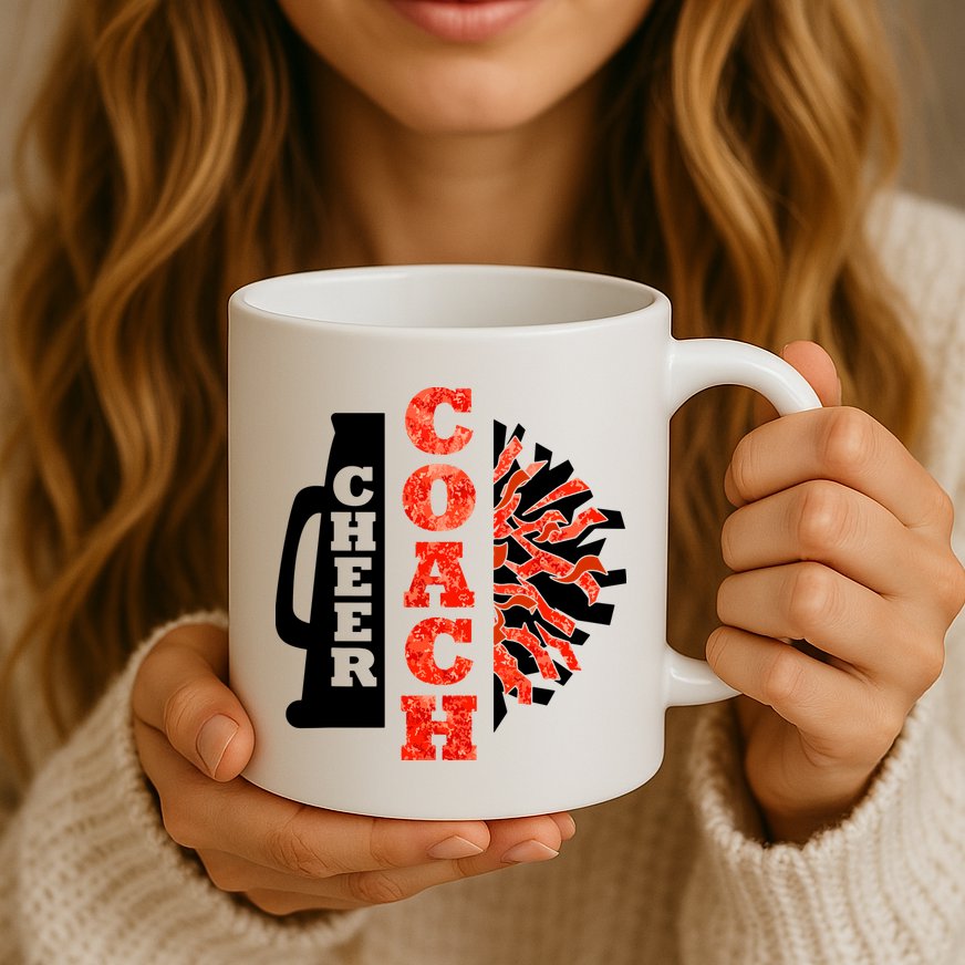 Cheer Coach Cheerleader Megaphone Pom Pom Mug