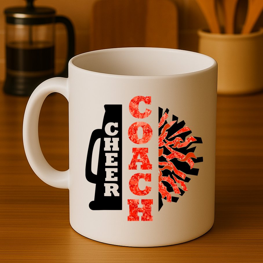 Cheer Coach Cheerleader Megaphone Pom Pom Mug
