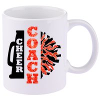 Cheer Coach Cheerleader Megaphone Pom Pom 11oz C Handle Ceramic Mug